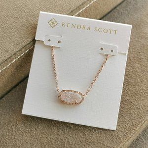 Kendra Scott Elisa Necklace Drusy Rose Gold